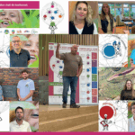 Afbeelding met fragmenten uit de video die vertoond is op de stichtingsdag.